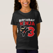 3 Jaar Oud Karate Ninja Party Kinder 3e Verjaardag T-shirt (Voorkant)