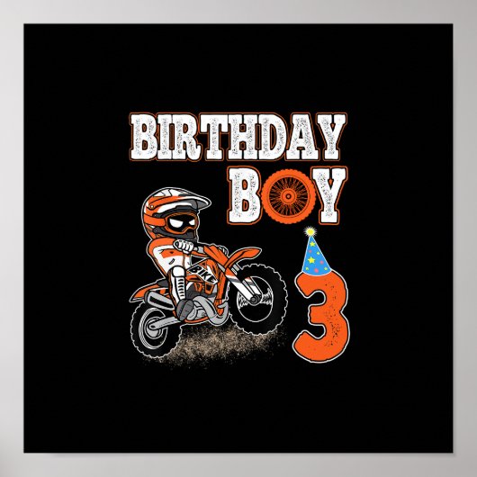 3 jaar oud Kind - vogeljongen - Dirt Bike - motor Poster (Voorkant)