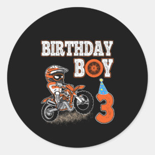 3 jaar oud Kind - vogeljongen - Dirt Bike - motor Ronde Sticker