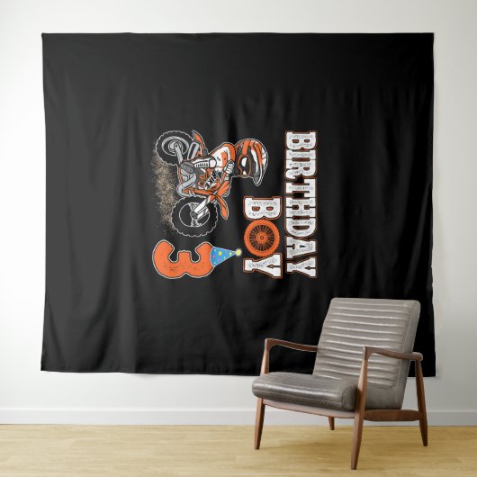 3 jaar oud Kind - vogeljongen - Dirt Bike - motor Wandkleed (In Situ (horizontaal))