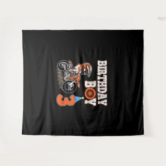 3 jaar oud Kind - vogeljongen - Dirt Bike - motor Wandkleed (Voorkant (horizontaal))