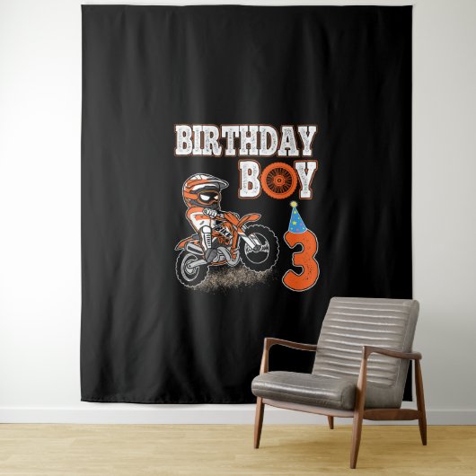 3 jaar oud Kind - vogeljongen - Dirt Bike - motor Wandkleed (In situ)