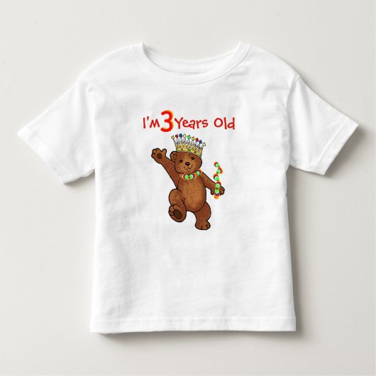 3 jaar oud koninklijk Beer Kinder Shirts (Voorkant)