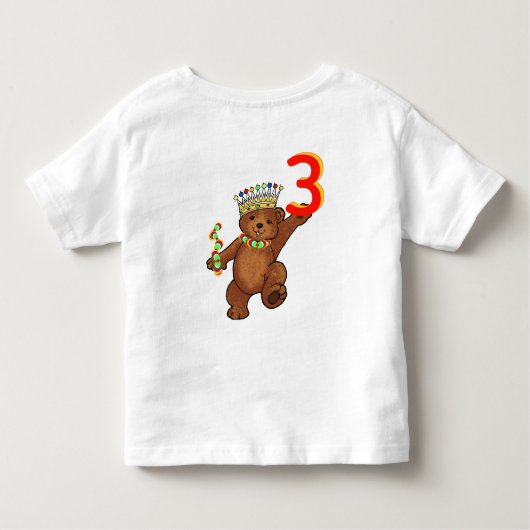 3 jaar oud koninklijk Beer Kinder Shirts (Achterkant)