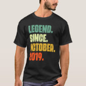 3 jaar oud Legend sinds oktober 2019 3rd Birthda T-shirt (Voorkant)