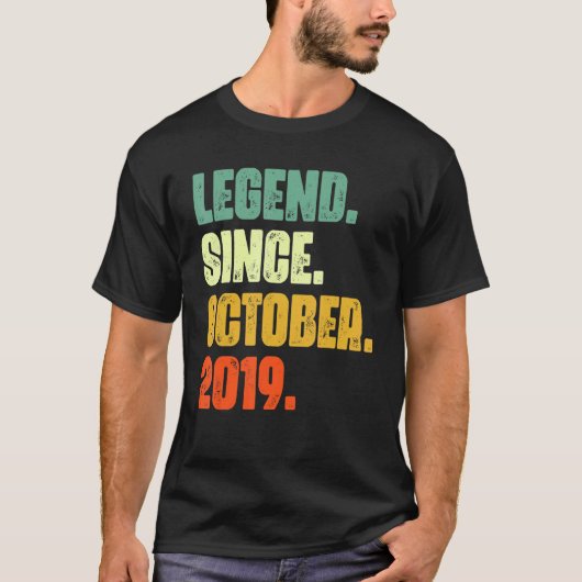 3 jaar oud Legend sinds oktober 2019 3rd Birthda T-shirt (Voorkant)