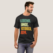 3 jaar oud Legend sinds oktober 2019 3rd Birthda T-shirt (Voorkant volledig)