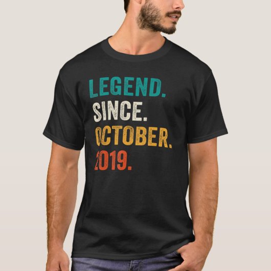 3 jaar oud Legend sinds oktober 2019 3rd Birthda T-shirt (Voorkant)