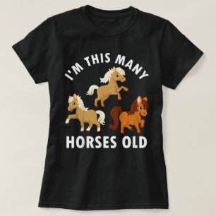 3 jaar oud meisje paarden oud 3e verjaardag kinder t-shirt