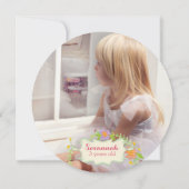 3 jaar oud meisje, Waterverf Floral Kaart (Achterkant)