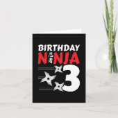 3 Jaar Oud Ninja Party Sterren Kinder 3e Verjaarda Kaart (Voorkant)