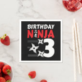 3 Jaar Oud Ninja Party Sterren Kinder 3e Verjaarda Servet (Insitu)
