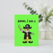 3 jaar oud piraat jongen briefkaart (Staand voorkant)