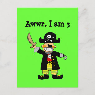 3 jaar oud piraat jongen briefkaart