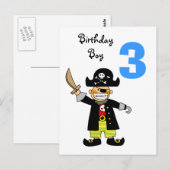 3 jaar oud piraat jongen briefkaart (Voorkant / Achterkant)
