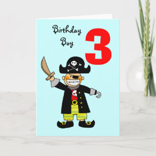 3 jaar oud piraat jongen kaart