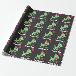 3 Jaar Oud Verjaardagsjongen Dinosaurus Drie Rex K Cadeaupapier