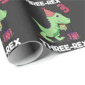 3 Jaar Oud Verjaardagsjongen Dinosaurus Drie Rex K Cadeaupapier (Rol Hoek)