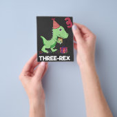 3 Jaar Oud Verjaardagsjongen Dinosaurus Drie Rex K Flyer (Hand)