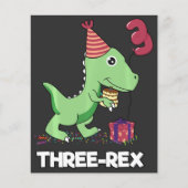 3 Jaar Oud Verjaardagsjongen Dinosaurus Drie Rex K Flyer (Voorkant)
