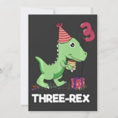 3 Jaar Oud Verjaardagsjongen Dinosaurus Drie Rex K Kaart (Voorkant)