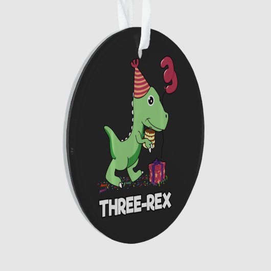 3 Jaar Oud Verjaardagsjongen Dinosaurus Drie Rex K Ornament (voorkant)