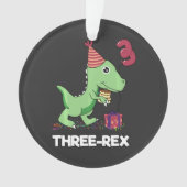 3 Jaar Oud Verjaardagsjongen Dinosaurus Drie Rex K Ornament (voorkant)
