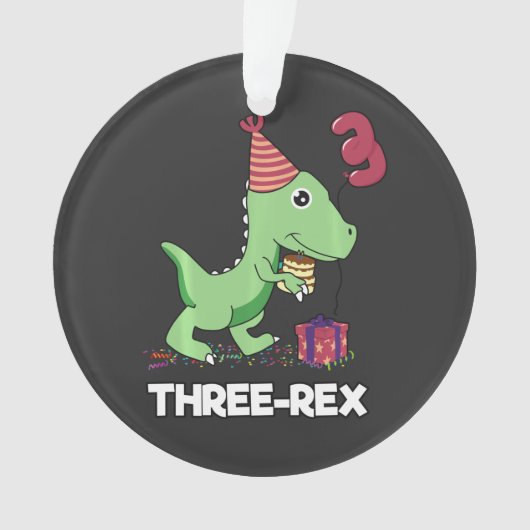 3 Jaar Oud Verjaardagsjongen Dinosaurus Drie Rex K Ornament (voorkant)