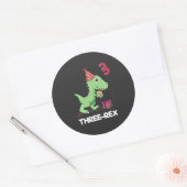 3 Jaar Oud Verjaardagsjongen Dinosaurus Drie Rex K Ronde Sticker (Envelop)