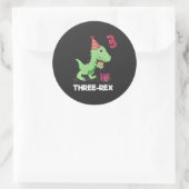 3 Jaar Oud Verjaardagsjongen Dinosaurus Drie Rex K Ronde Sticker (Tas)