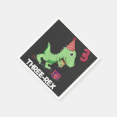 3 Jaar Oud Verjaardagsjongen Dinosaurus Drie Rex K Servet (Hoek)
