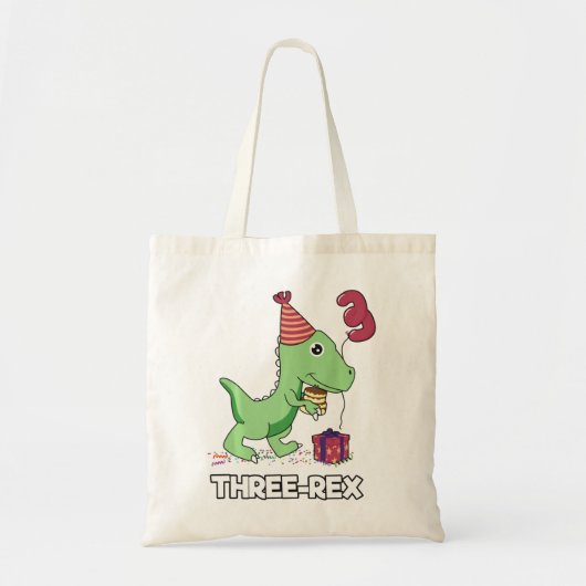 3 Jaar Oud Verjaardagsjongen Dinosaurus Drie Rex K Tote Bag (Voorkant)