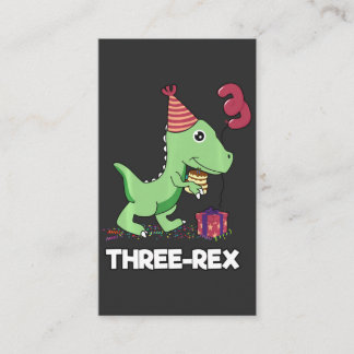 3 Jaar Oud Verjaardagsjongen Dinosaurus Drie Rex K Visitekaartje