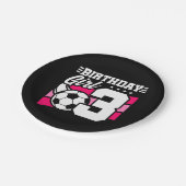 3 Jaar Oud Voetbal Football Party 3e Verjaardag Me Papieren Bordje (Gekanteld)