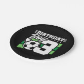 3 Jaar Oud Voetbal Football Party 3e Verjaardags J Papieren Bordje (Gekanteld)