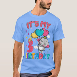 3 jaar Oude 3e verjaardag Elephants Girls Geweldig T-shirt