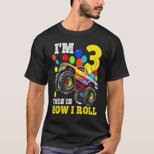 3 jaar oude 3e verjaardag Jongen Monster Truck Car T-shirt