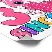 3 jaar oude, 3e verjaardag meisjes kletskat Geweld Poster (Hoek)