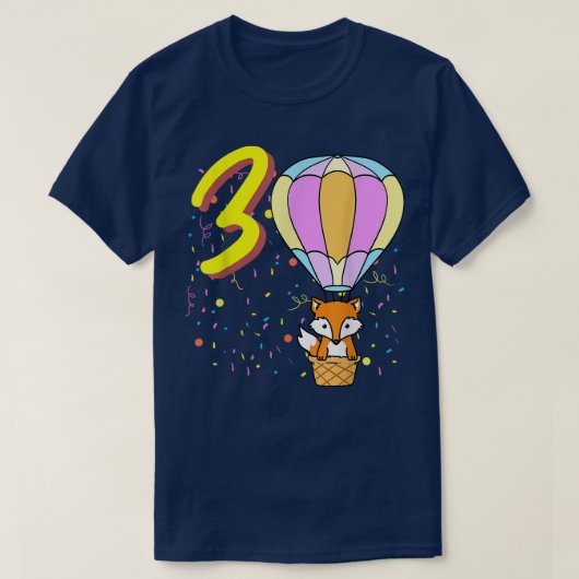 3 jaar oude ballon voor geboortedag t-shirt (Design voorkant)