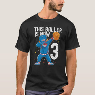 3 jaar oude Baseball Birthday 3rd Baller Player To T-shirt