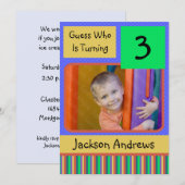 3 jaar oude dag feestdag kaart (Voorkant / Achterkant)