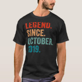 3 jaar oude derde verjaardag jongen legend sinds o t-shirt (Voorkant)