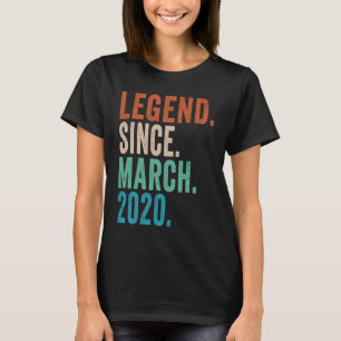 3 jaar oude derde verjaardag Legende sinds maart 2 T-shirt