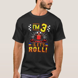 3 jaar oude formule race auto 3e verjaardag t-shirt