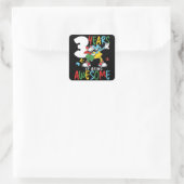 3 jaar oude geboorte jongen of meisjesautisme vierkante sticker (Tas)