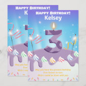 3 jaar oude Happy Birthday-kaart op maat (Voorkant / Achterkant)