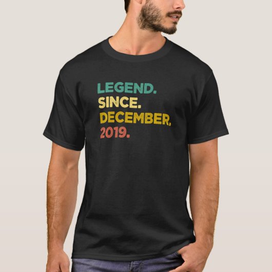 3 jaar oude leggende sinds december 2019 3e geboor t-shirt (Voorkant)
