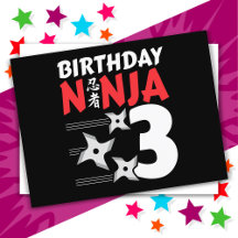 3 Jaar Oude Ninja Feest Stars Kinderen 3e Verjaard