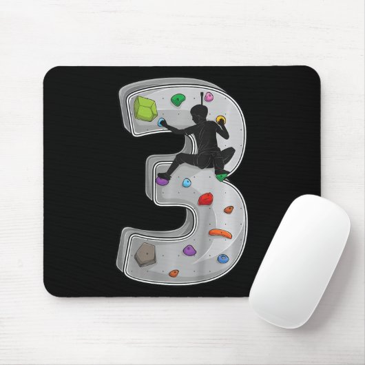 3 Jaar Oude Rotsklimmen 3e Verjaardag Avonturen C Muismat (Met muis)