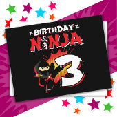 3 Jaar Oude Stripboek Stijl Ninja 3e Verjaardag Briefkaart